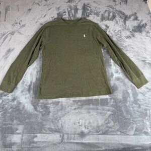 Polo Ralph Lauren Kids Long Sleeve T Shirt Green Pony Logo Large 14 16